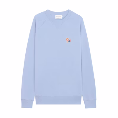 Maison Kitsune FW22 Logo Patch Crewneck Sweatshirt Unisex Black SPCHM00301-P199