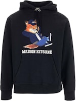 Maison Kitsune FW22 Small Fox Print Drawstring Hoodie Black JM00332KM0001-P199 Maison Kitsune FW22 Small Fox Print Drawstring Hoodie Black JM00332KM0001-P199