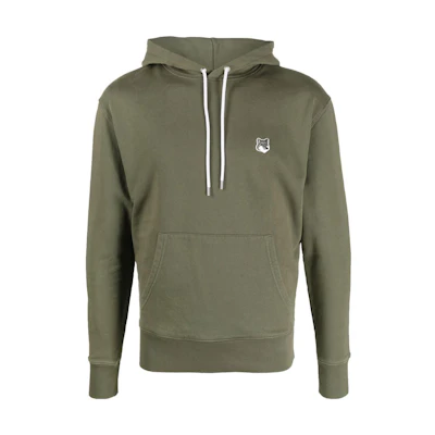 Maison Kitsune FW22 Solid Fox Print Pullover Sweatshirt Khaki Gray JM00330KM0001-P395