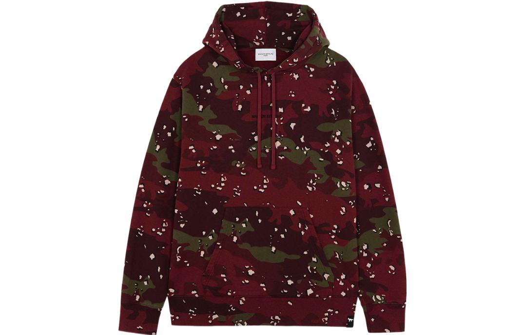 Order Maison Kitsune FW22 男女迷彩連帽酒紅色休閒穿搭. JM00344KM0019-O596