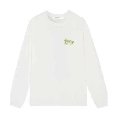 Maison Kitsune FW22 White Fox Embroidered Oversized Unisex Sweatshirt AU00307KM0001-WH