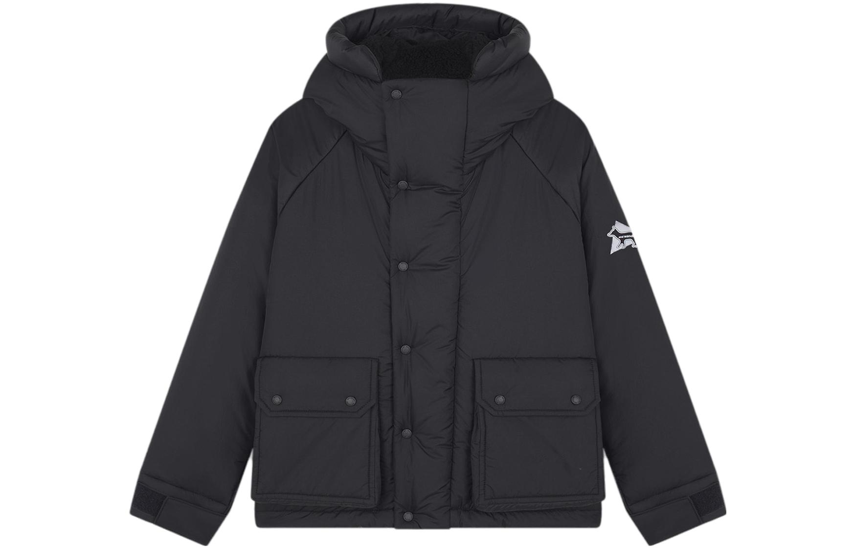 Maison Kitsune FW23 Black Loose-Fit Hoodie with Animal Print and Lettering SPCNYMM00701-M127