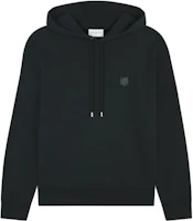 Maison Kitsune FW23 Black Pullover Hoodie with Fox Patch for Men LM00705KM0001-P199 Maison Kitsune FW23 Black Pullover Hoodie with Fox Patch for Men LM00705KM0001-P199