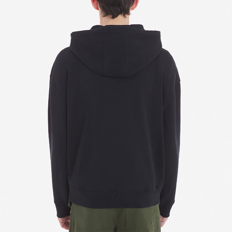 Purchase Maison Kitsune FW23 黑色男士狐狸貼布連帽上衣 LM00705KM0001-P199
