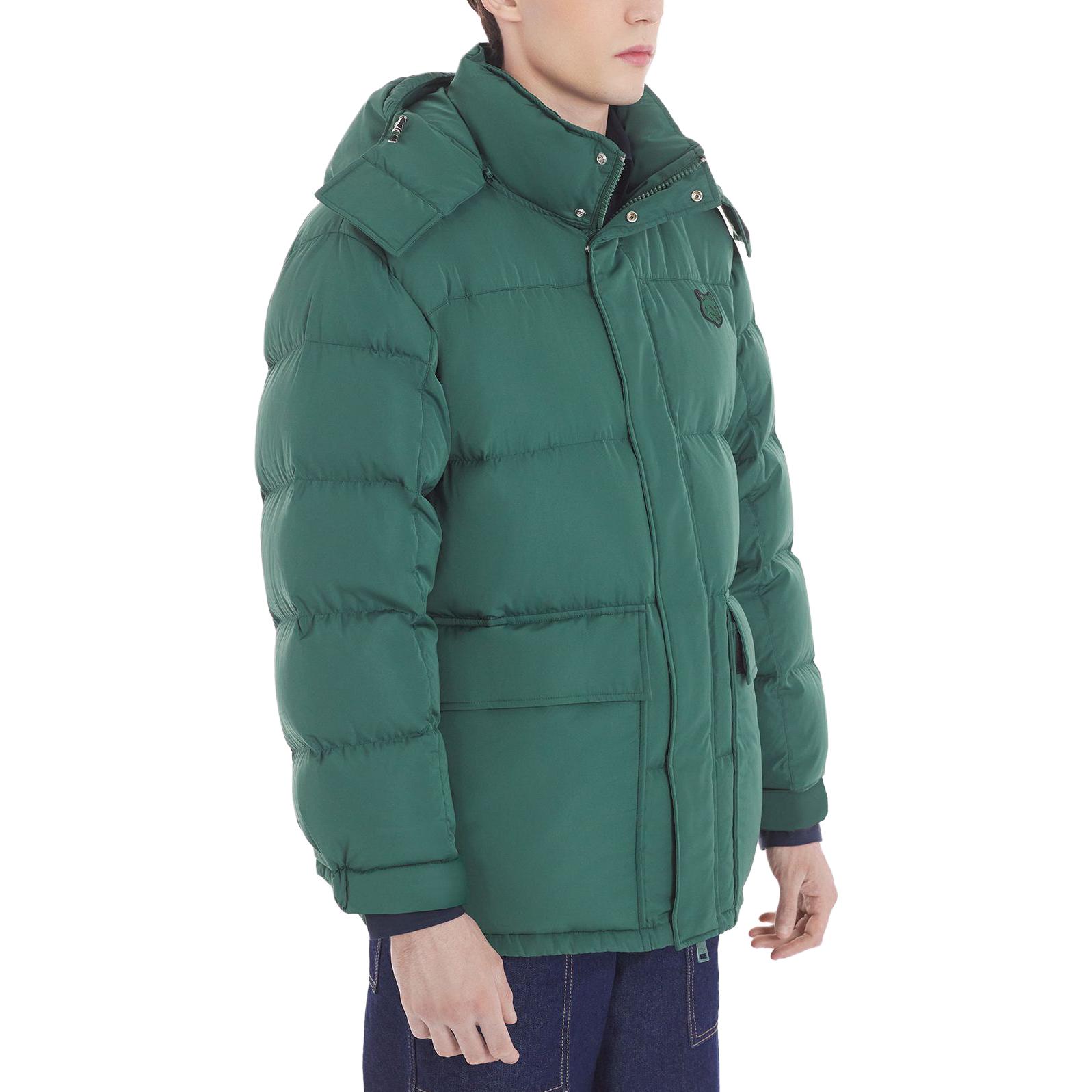 Details for Maison Kitsune FW23 粗犢狐狸貼標寬鬆綠色拉鍊連帽外套 LM02204WQ4016-P399