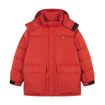 Maison Kitsune FW23 Bold Fox Patch Loose Fit Zip Hoodie Jacket Men Clay Color LM02204WQ4016-P898