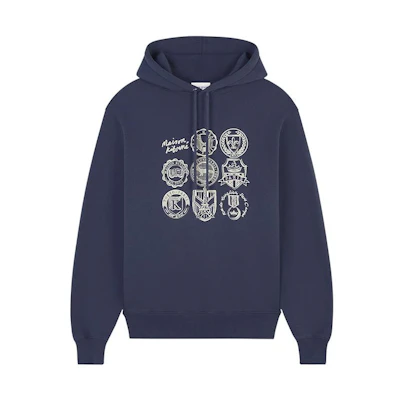 Maison Kitsune FW23 Colorblock Hoodie with Logo Embroidery Unisex LM00701KM0001-M476