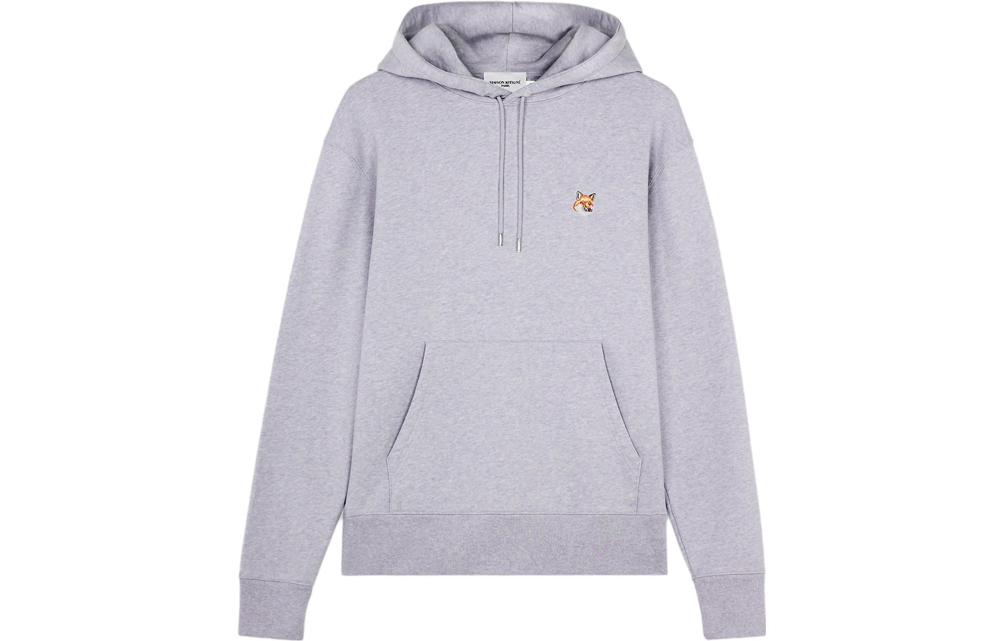 Maison Kitsune FW23 Fox Patch Zip Hoodie Mid Grey LM00704KM0307-H131