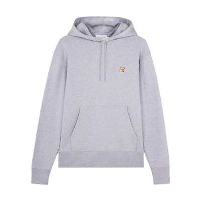 Maison Kitsune FW23 Fox Patch Zip Hoodie Mid Grey LM00704KM0307-H131