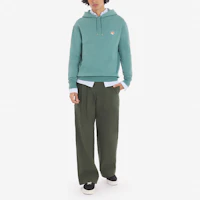 Shop 메종 키츠네 FW23 폭스 패치 후디 남성 캐주얼 블루그레이 스웨터 LM00702KM0001-P315