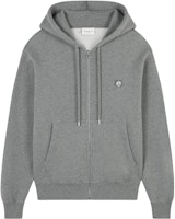 Maison Kitsune FW23 Fox Patch Zip Hoodie Mid Grey LM00704KM0307-H131 Maison Kitsune FW23 Fox Patch Zip Hoodie Mid Grey LM00704KM0307-H131