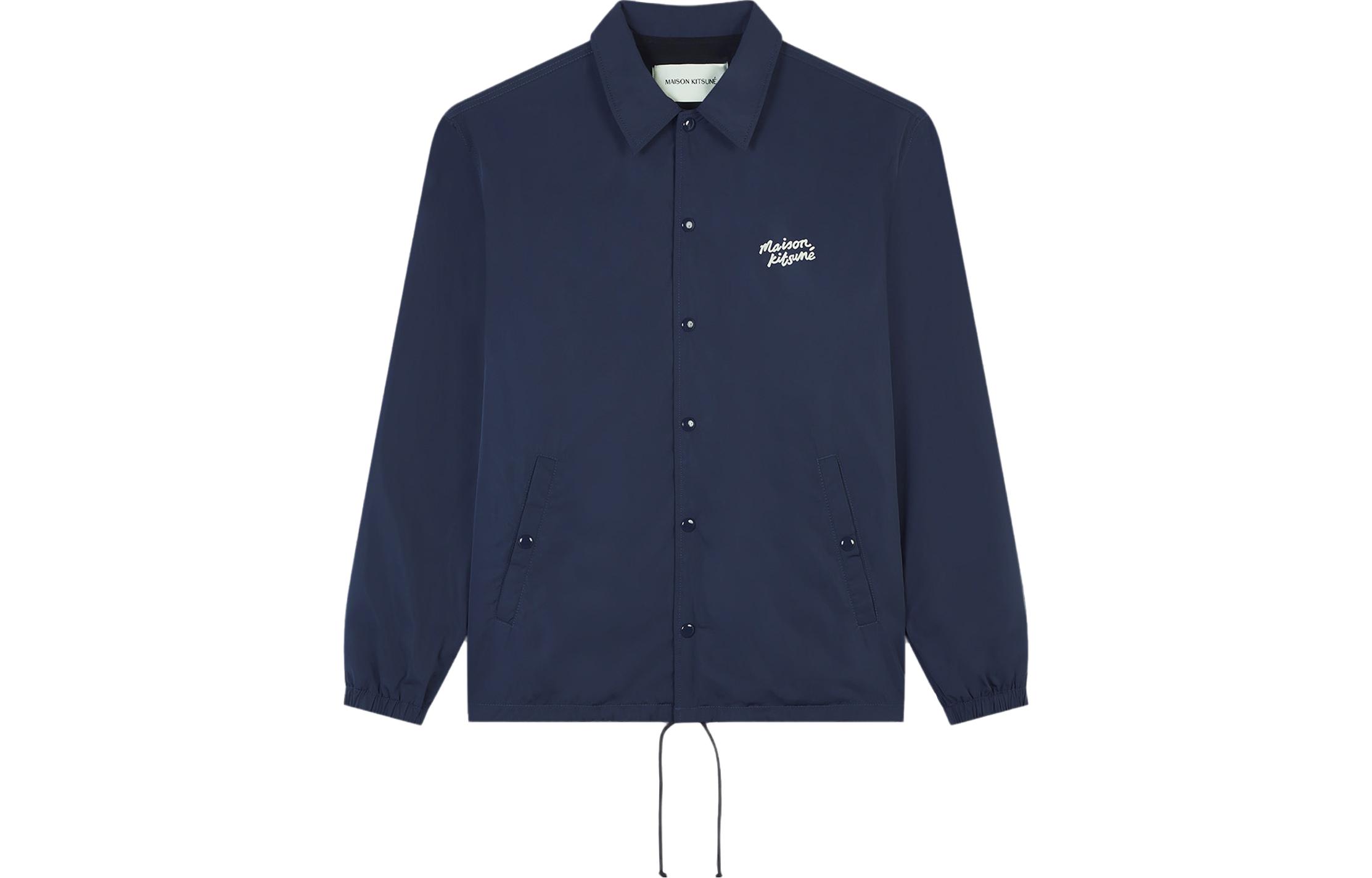 Maison Kitsune FW23 Leopard Collar Loose Fit Zip Jacket Men’s Dark Khaki LM02112WW4011-M397