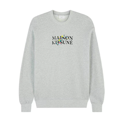 Maison Kitsune FW23 Letter Logo Crewneck Sweatshirt Men’s Light Grey LM00311KM0001-H120