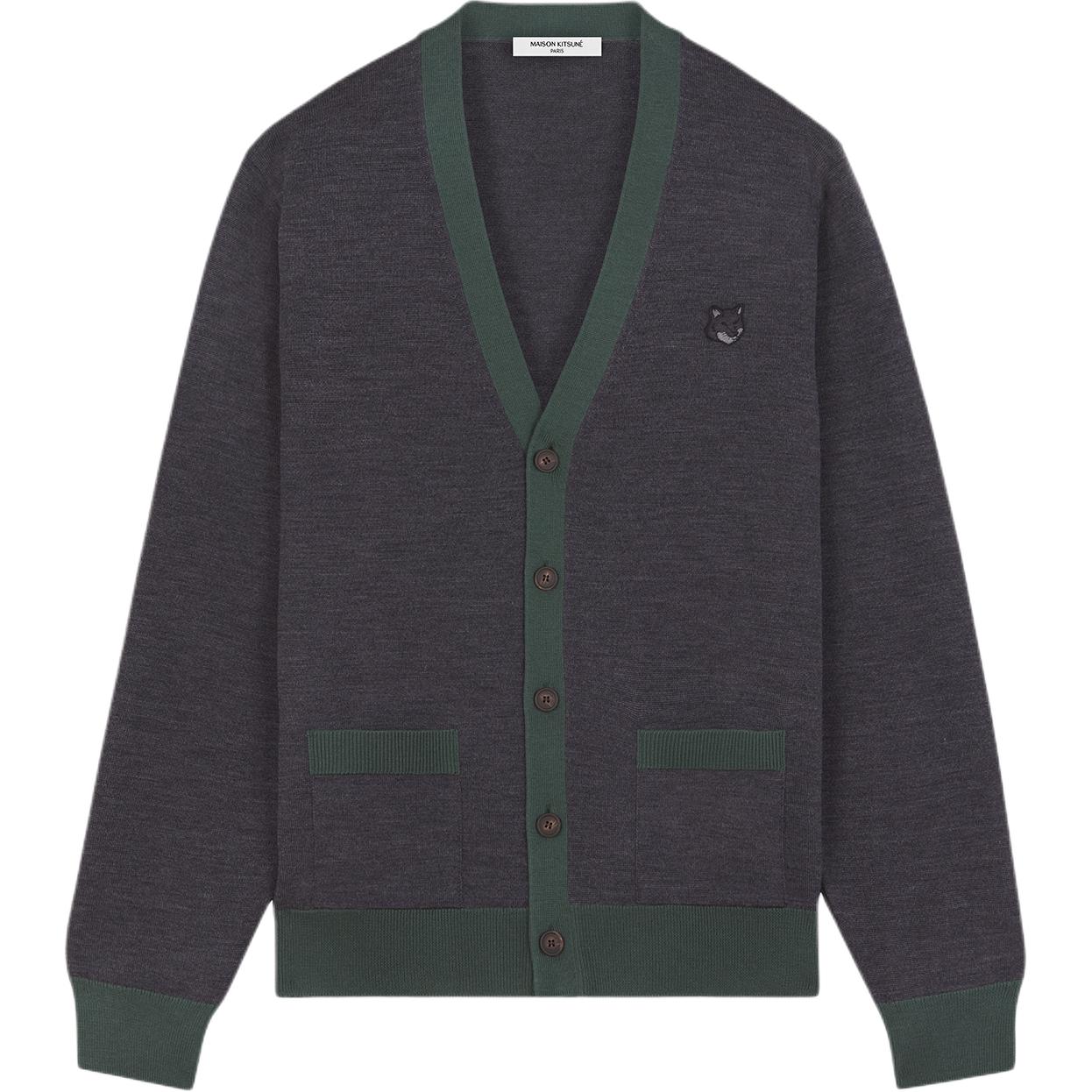 Order 梅森狐猴 FW24 深灰色V领罗纹长袖毛衣 NM00507KT1036-H170