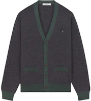 Order 메종 키츠네 FW24 브이넥 골지 긴팔 스웨터 다크 그레이 NM00507KT1036-H170
