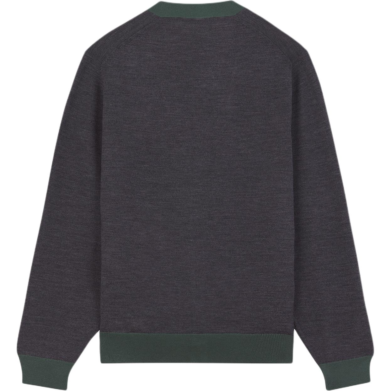 Lookbook 梅森狐猴 FW24 深灰色V领罗纹长袖毛衣 NM00507KT1036-H170