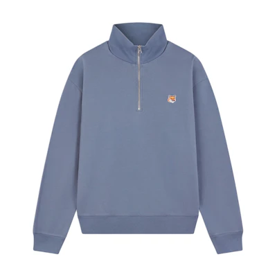 Maison Kitsune FW24 Embroidered Lettering Hoodie Stone Color Pullover NM00704KM0307-P131