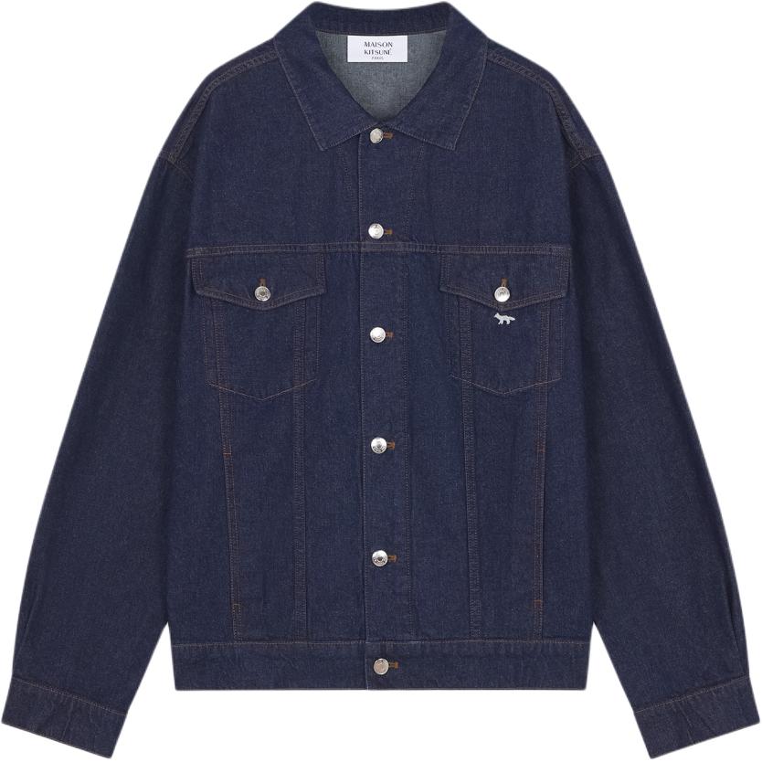 Maison Kitsune FW24 Fox Head Patch Crewneck Sweatshirt Ash White Mens MM00316KM0307-P129