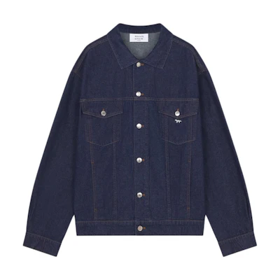Maison Kitsune FW24 Fox Head Patch Crewneck Sweatshirt Ash White Mens MM00316KM0307-P129