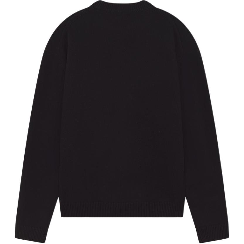 Lookbook Maison Kitsune FW24 狐狸头黑色圆领毛衣 长袖针织衫 NM00808KM0329-P199