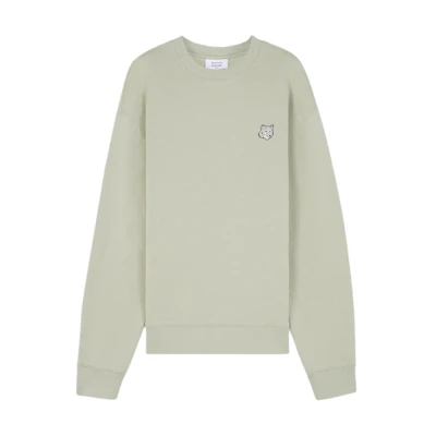 Maison Kitsune FW24 Fox Head Patch Zip Hoodie Ash White MM00714KM0307-P129