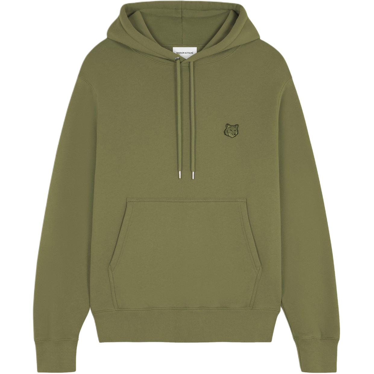 Maison Kitsune FW24 Fox Patch Loose Fit Raglan Sweatshirt Men’s Light Blue MM00304KM0001-P427