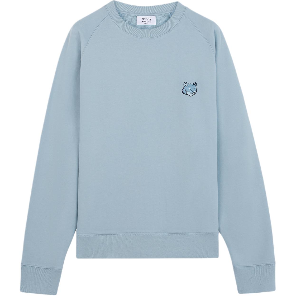 Maison Kitsune FW24 Fox Patch Oversized Long Sleeve Sweatshirt Blue Mens MM00316KM0307-P446