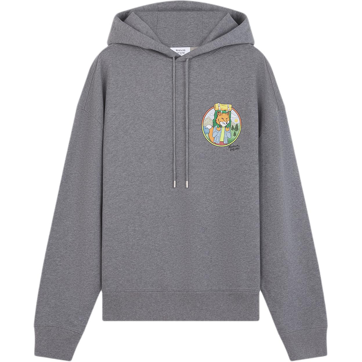 Maison Kitsune FW24 Oversized Letter Print Hoodie in Mid Grey NM00702KM0326-H131