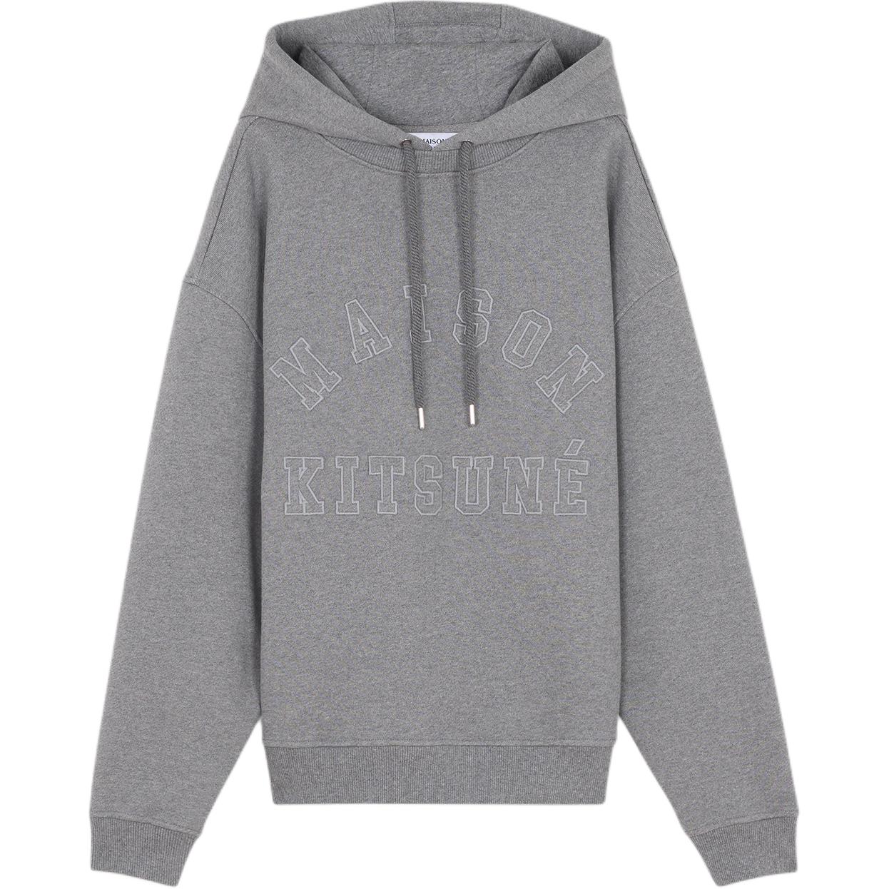 Maison Kitsune FW24 Ribbed Embroidered Crewneck Sweatshirt Walnut Brown Men NM00307KM0307-P285