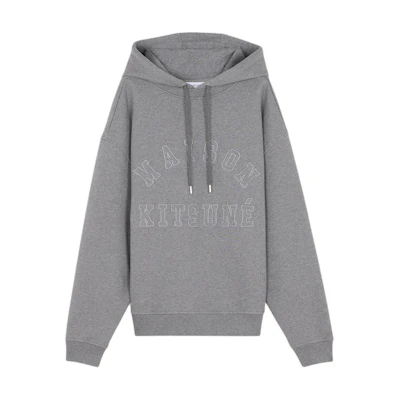 Maison Kitsune FW24 Ribbed Embroidered Crewneck Sweatshirt Walnut Brown Men NM00307KM0307-P285
