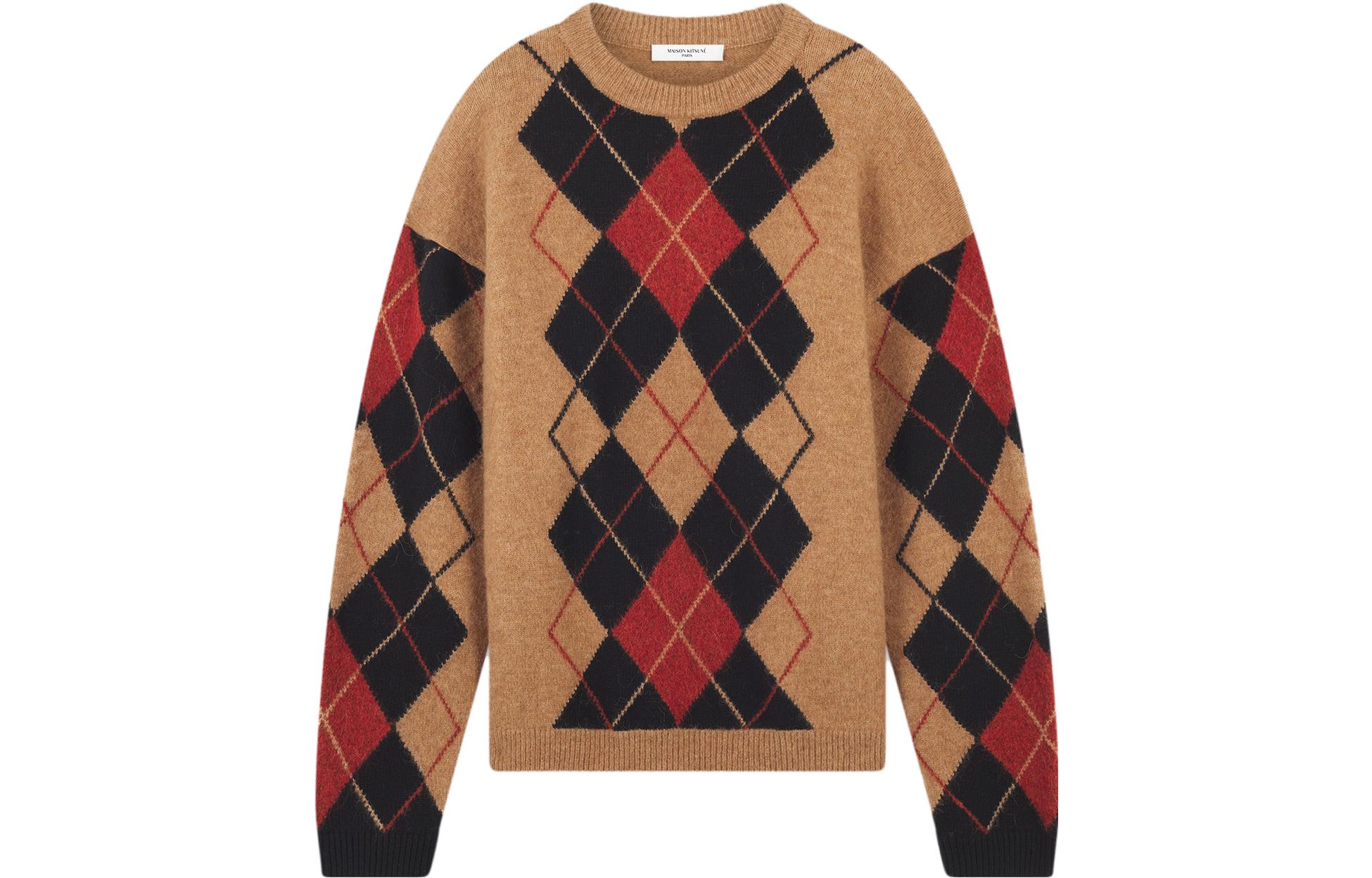 Order Maison Kitsune 几何图案宽松圆领毛衣 多色 LM00804KT1089-M220