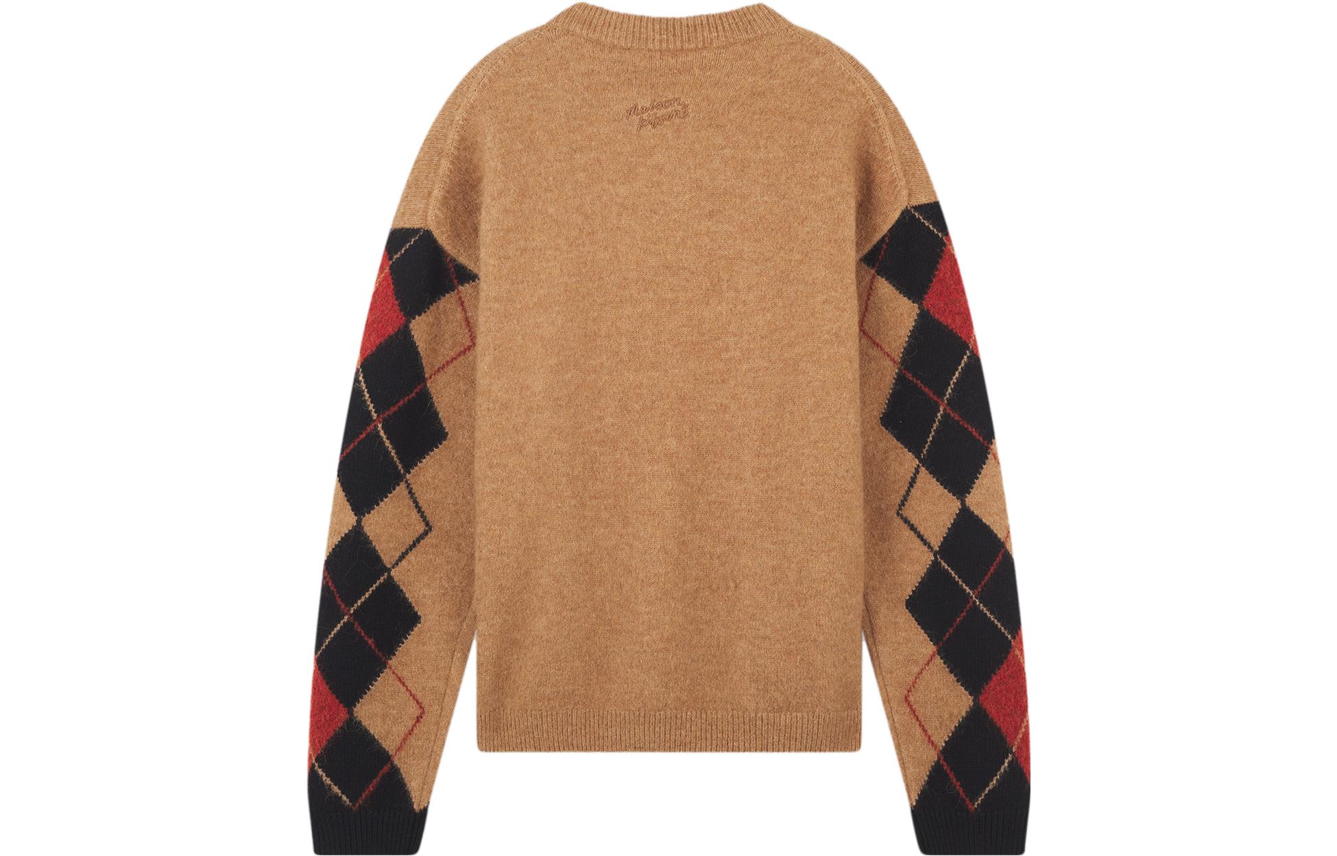 Lookbook Maison Kitsune 几何图案宽松圆领毛衣 多色 LM00804KT1089-M220