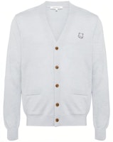 Maison Kitsune Graphic Print V-Neck Cardigan Light Blue Sweater MM00509KT1036-H410 Maison Kitsune Graphic Print V-Neck Cardigan Light Blue Sweater MM00509KT1036-H410
