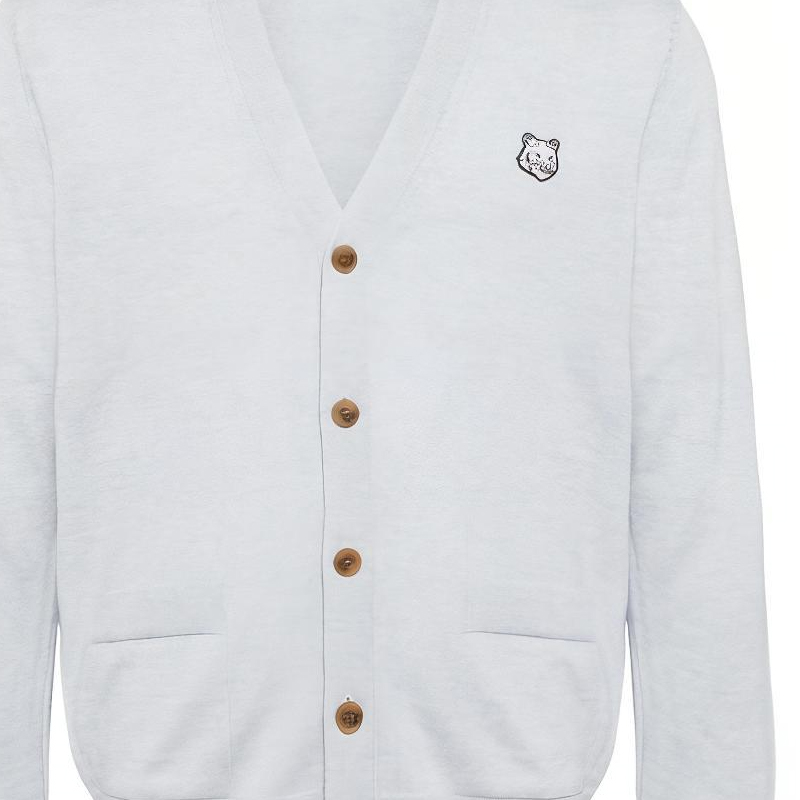 Details for Maison Kitsune Kardigan V-Leher Cetakan Grafik Biru Muda Sweater MM00509KT1036-H410