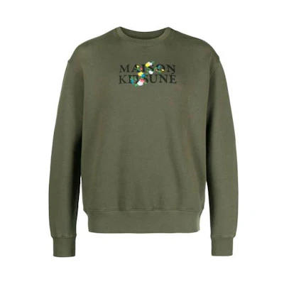 Maison Kitsune Green Logo Crewneck Sweatshirt GM00313KM0001-KH