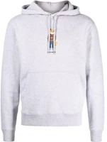 Maison Kitsune Grey Cartoon Print Drawstring Hoodie Long Sleeve LM00304KM0001-H120 Maison Kitsune Grey Cartoon Print Drawstring Hoodie Long Sleeve LM00304KM0001-H120