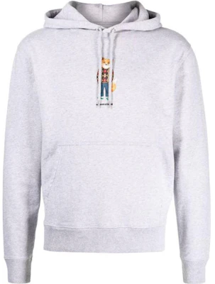 Maison Kitsune Hoodie Abu-Abu Cetak Kartun Lengan Panjang dengan Tali Serut LM00304KM0001-H120 Buy Maison Kitsune Hoodie Abu-Abu Cetak Kartun Lengan Panjang dengan Tali Serut LM00304KM0001-H120