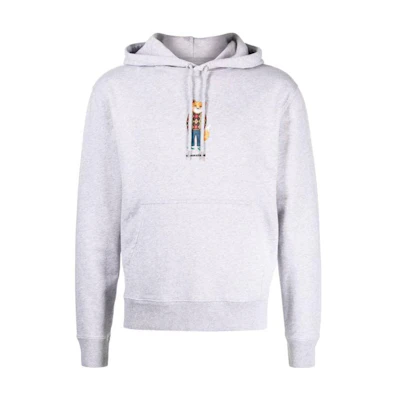Maison Kitsune Grey Crewneck Sweatshirt with Letter Logo Print FM00352KM0001-H150