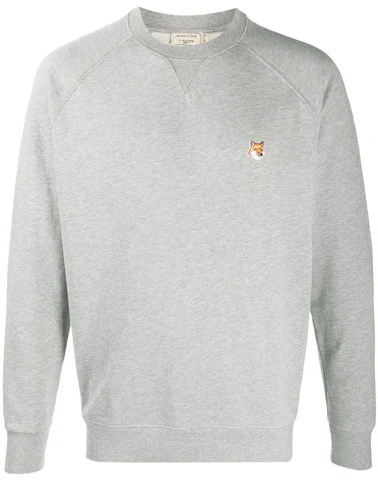 maison-kitsune-grey-fox-head-patch-pullover-crewneck-sweatshirt-for-men-am-00303-km-0001-h150