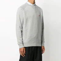 Shop 메종 키츠네 남성 그레이 폭스 헤드 패치 크루넥 풀오버 스웨트셔츠 AM00303KM0001-H150