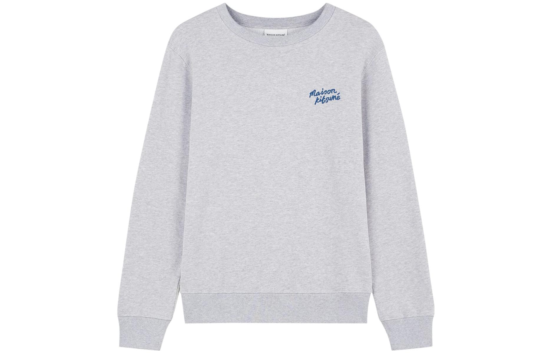 Maison Kitsune Letter Print Crewneck Pullover Sweatshirt Black - DM00306KM0010-BK
