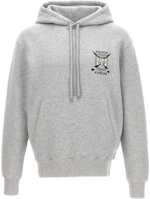 Maison Kitsune Letter Print Pullover Hoodie Grey LM00709KM0307-H120 Buy Maison Kitsune Letter Print Pullover Hoodie Grey LM00709KM0307-H120