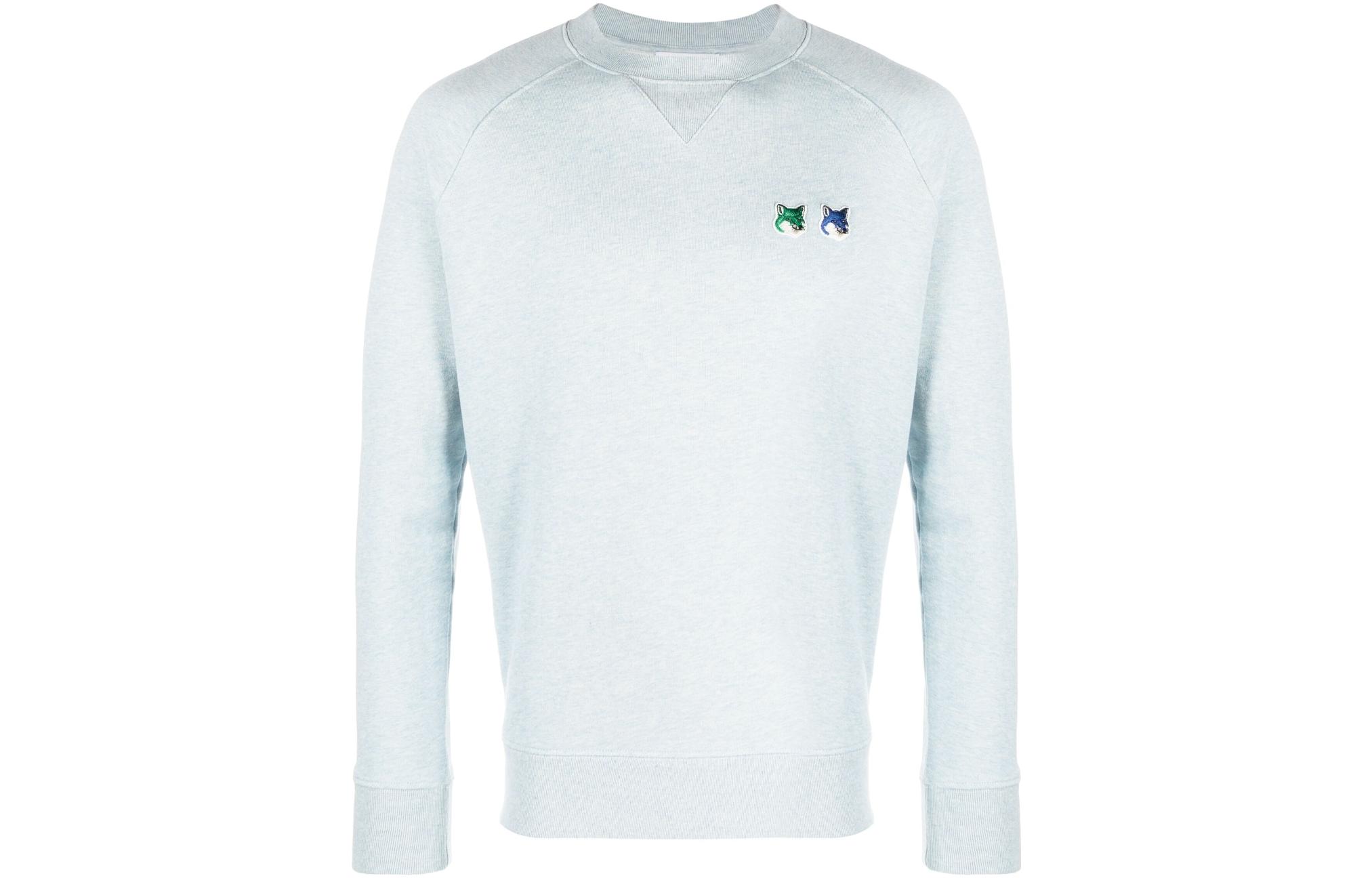 Maison Kitsune Light Blue Patch Pocket Button Cuff Long Sleeve Jacket KM02218WQ0051-P408