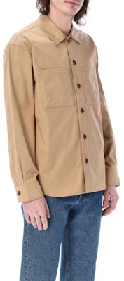 Maison Kitsune Light Brown Button-Up Collar Long Sleeve Jacket KM00407WW0073-P220 Shop Maison Kitsune Light Brown Button-Up Collar Long Sleeve Jacket KM00407WW0073-P220