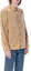 Shop Maison Kitsune Light Brown Button-Up Collar Long Sleeve Jacket KM00407WW0073-P220