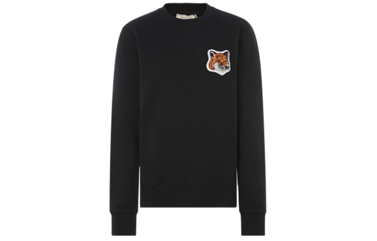 Maison Kitsune Logo Cotton Crewneck Long-Sleeve Pullover Sweatshirt Men Blue GW00337KM0001-DB
