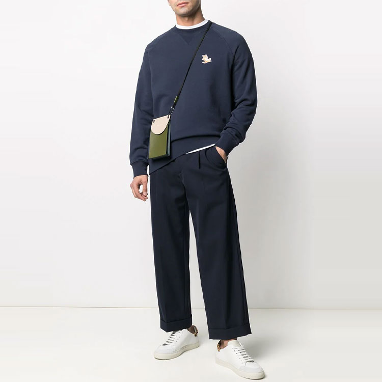 Lookbook 美森狐标志狐狸贴绣海军蓝套头衫 GU00342KM0002-P480