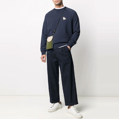 美森狐标志狐狸贴绣海军蓝套头衫 GU00342KM0002-P480 Lookbook 美森狐标志狐狸贴绣海军蓝套头衫 GU00342KM0002-P480