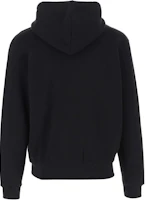 Lookbook 메종 키츠네 로고 프린트 드로스트링 후드 집업 재킷 블랙 남성 NM00703KM0307-B197