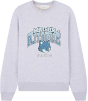 Maison Kitsune Logo Print Long Sleeve Sweatshirt Grey () LM00305KM0001-H120 Maison Kitsune Logo Print Long Sleeve Sweatshirt Grey () LM00305KM0001-H120